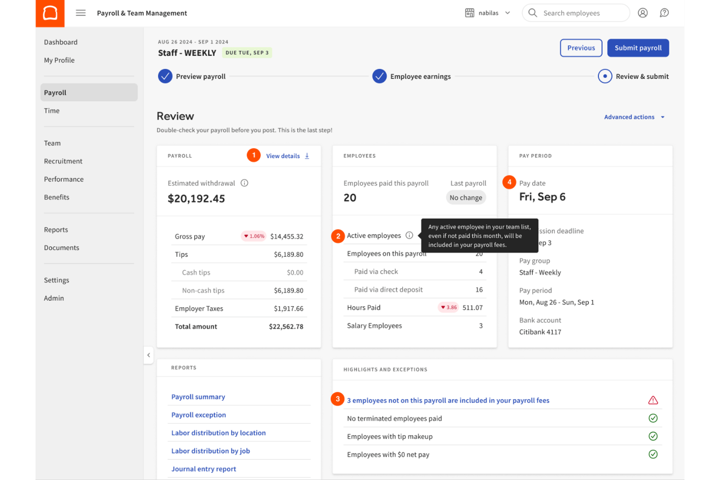 Toast Payroll screenshot - 10 Best Payroll Software for Hospitality in 2026
