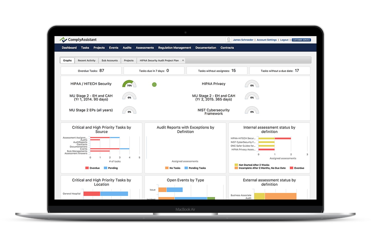 Comply Assistant screenshot - 10 meilleurs logiciels de GRC dans le secteur de la santé en 2026