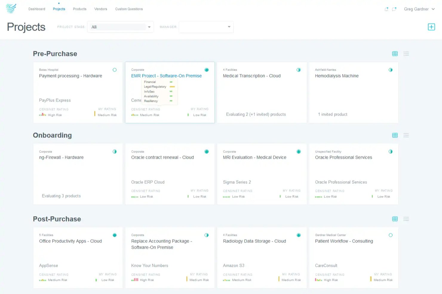 Censinet screenshot - 10 meilleurs logiciels de GRC dans le secteur de la santé en 2026