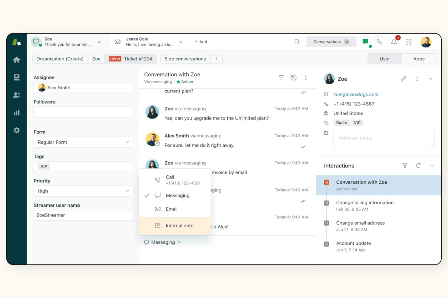 Zendesk Support Suite screenshot - Los 10 mejores programas de atención al cliente para pequeñas empresas en 2026