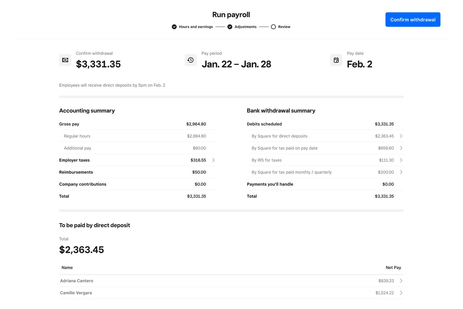 Square Payroll screenshot - 10 Best Full Service Payroll Software in 2026
