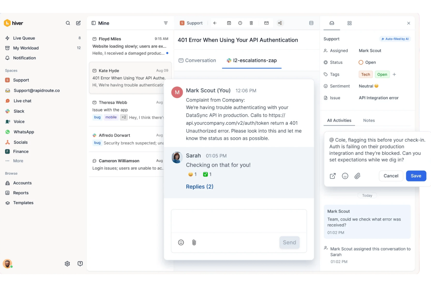 Hiver screenshot - 10 beste Helpdesk-Ticketing-Softwarelösungen im Jahr 2026