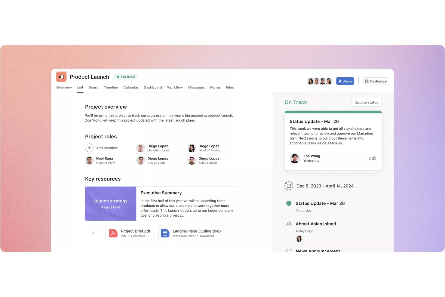 Asana screenshot - 10 Best Enterprise Project Management Software Of 2026