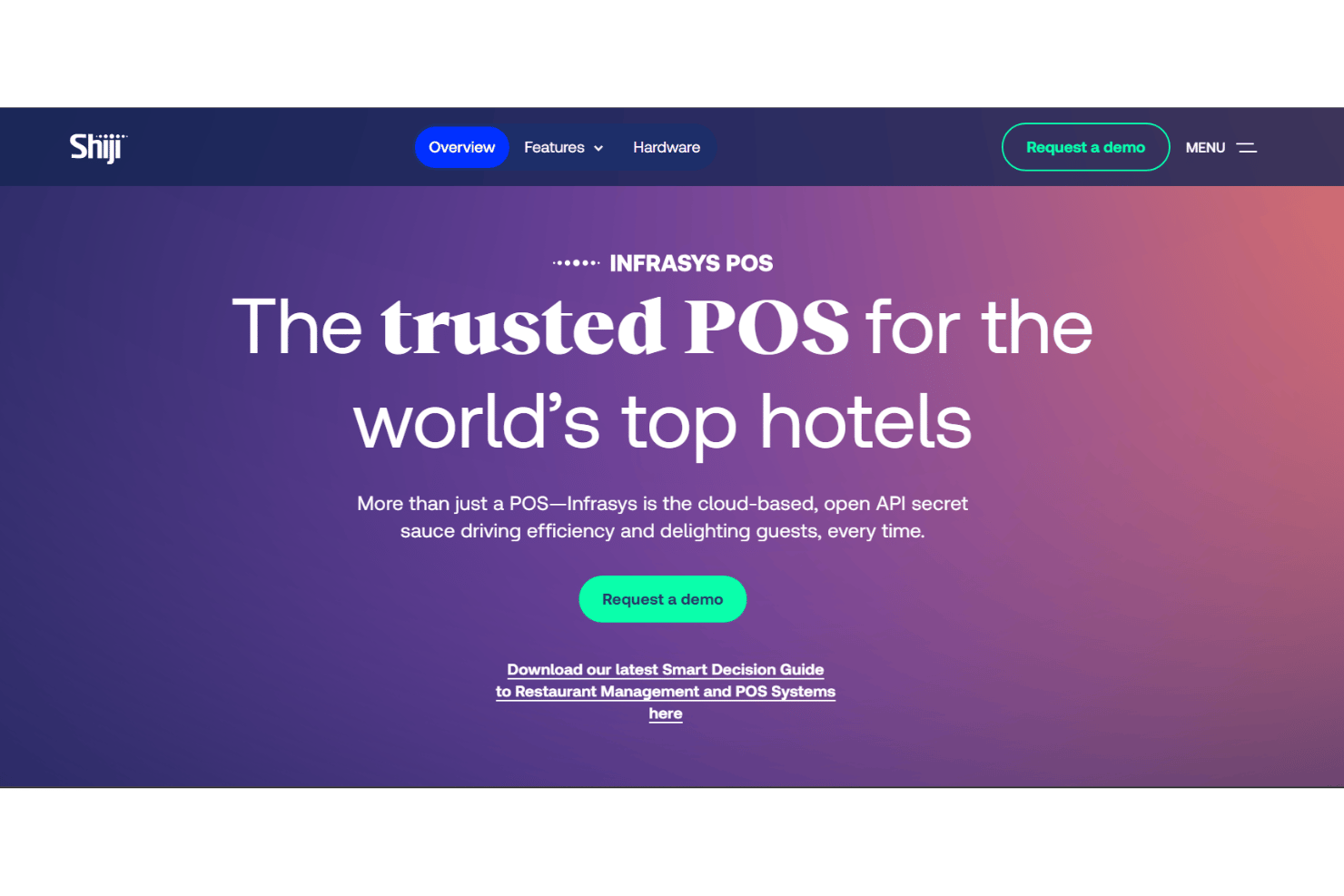 Infrasys unterstützt F&amp;B in Hotels mit Bestellungen über mehrere Outlets, mobilem Service, Zahlungen, Zimmerbelastungen und zentralen Berichten über mehrere Hotels hinweg.