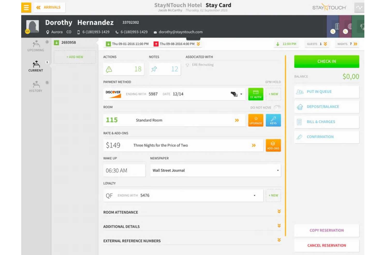 StayNTouch omvat het vastgoedbeheersysteem voor hotels, de receptie, reserveringen, huishouding, directe boekingen, distributiebeheer en betalingsverwerking.