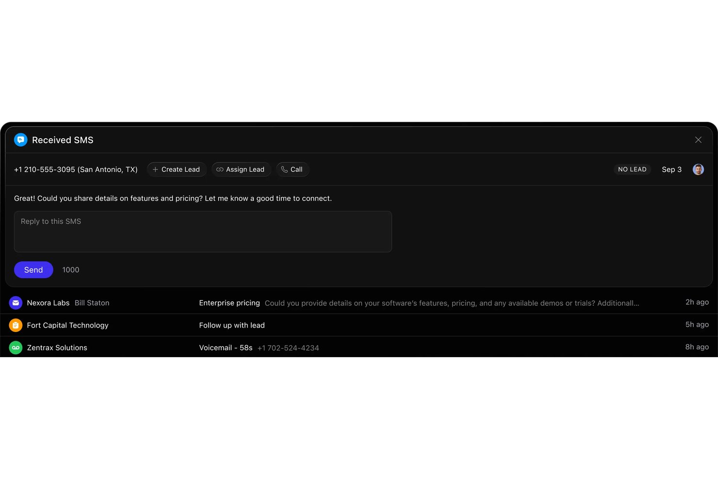 Close screenshot - 10 bästa CRM-programvarorna med sms-funktion granskade 2026