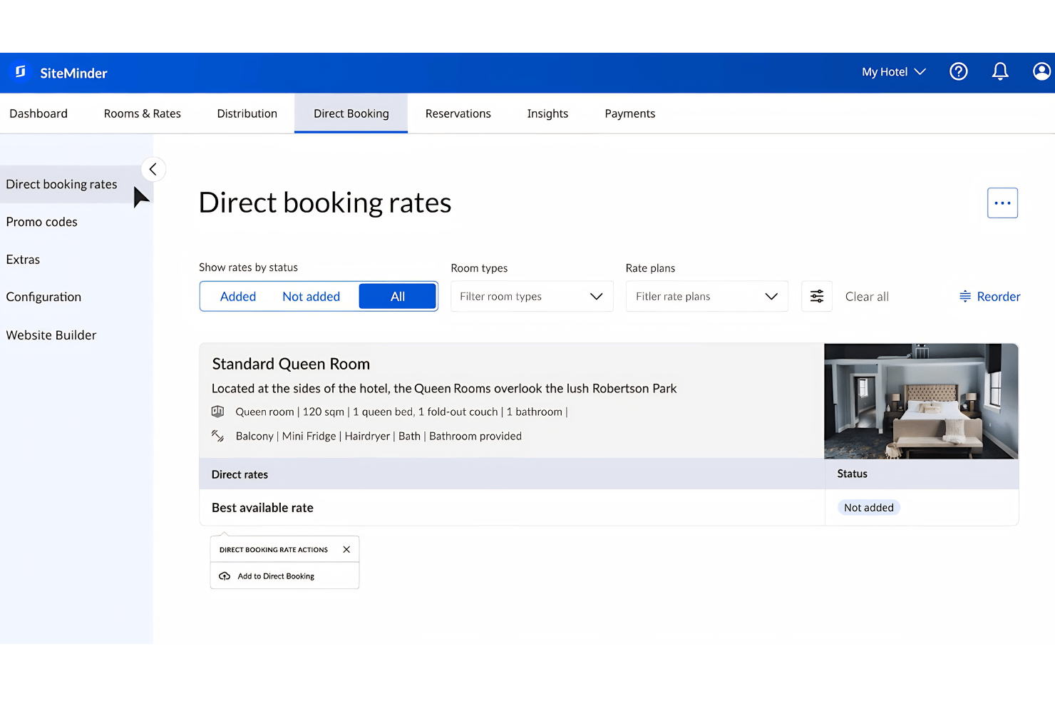 Tarieven voor directe boekingen van SiteMinder
