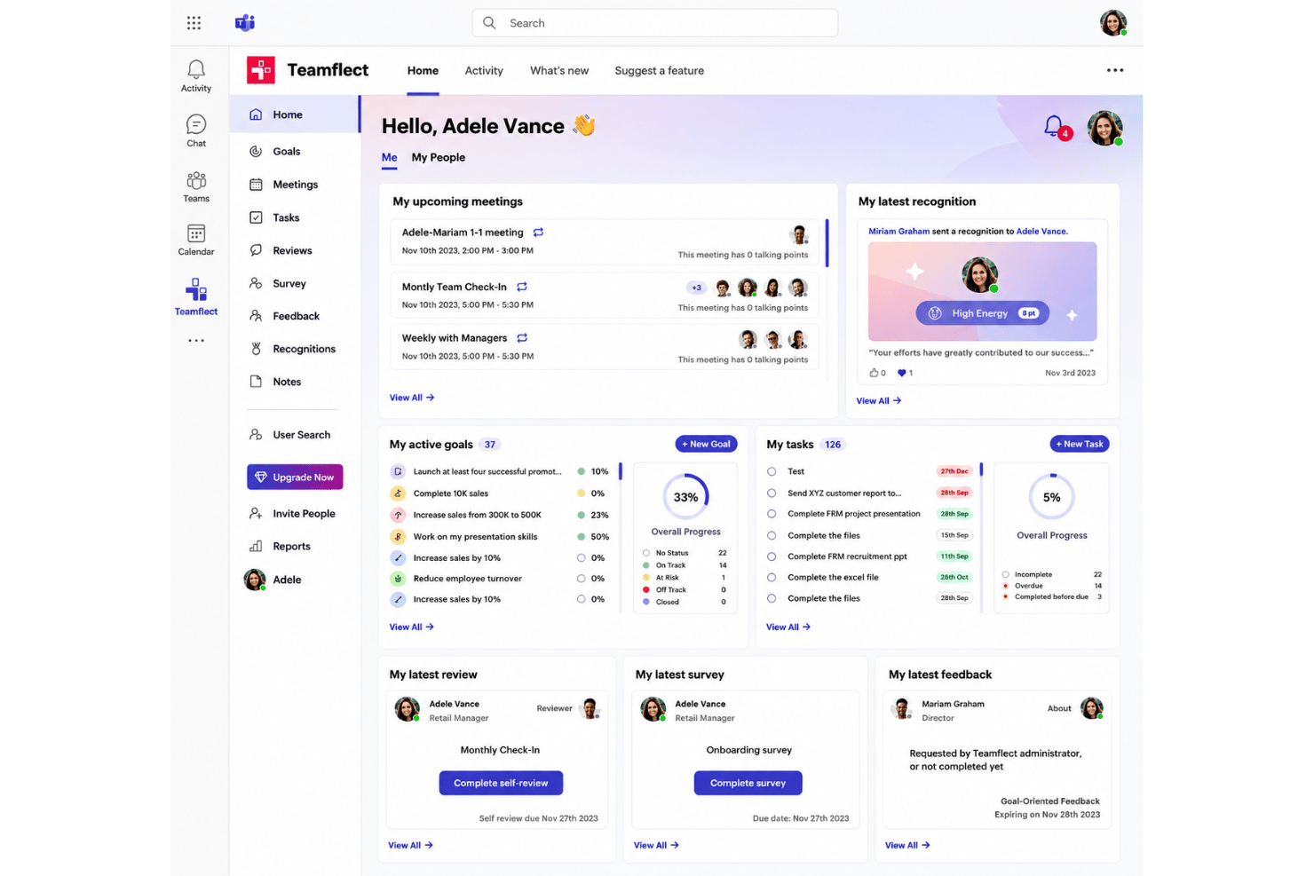 Teamflect screenshot - 10 Best Free Employee Engagement Software in 2026