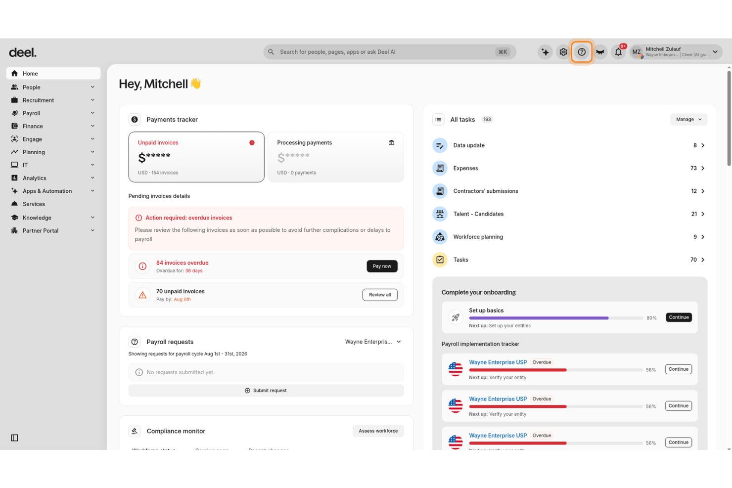 Deel Hire freelancer management platform for global contractor workflows.