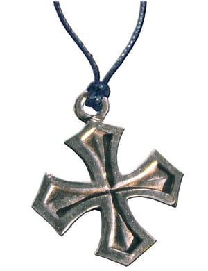 Pendentif en étain, vieille Croix occitane