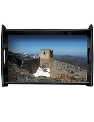 Plateau en bois château ''cathare'' de Montségur