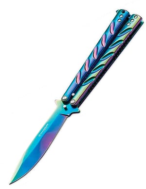 Couteau balisong Rainbow tranchant