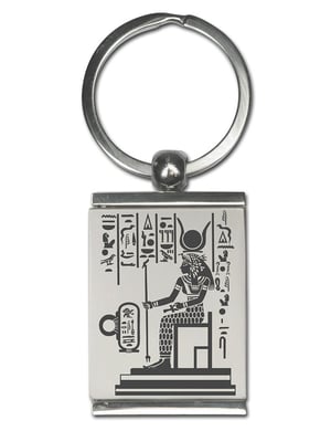 Porte-clés photo Isis et hiéroglyphes