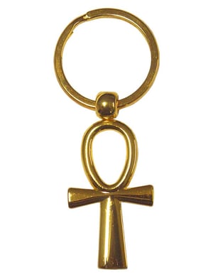 Porte-clé égyptien clé de vie (Ankh dorée)