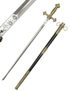 Épée maçonnique noire ''Lune et Soleil''