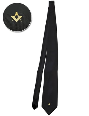 Cravate noire Equerre Compas (petit modèle)
