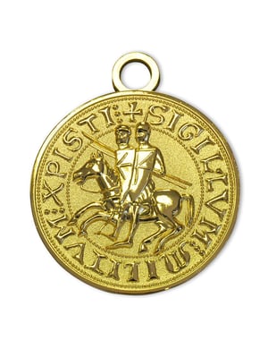 Médaille pour sautoir sceau templier (dorée)