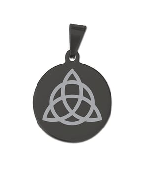 Médaille ronde noire « Triquetra »
