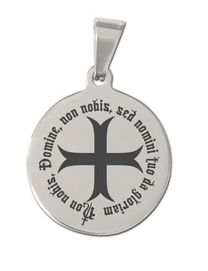 Médaille templière ronde en inox « Non nobis… »