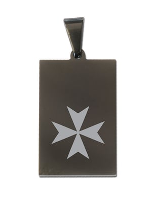 Pendentif noir « Croix des hospitaliers »