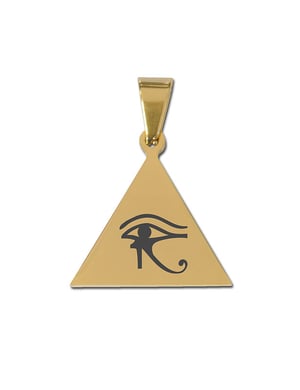 Pendentif triangle doré avec oeil d'horus