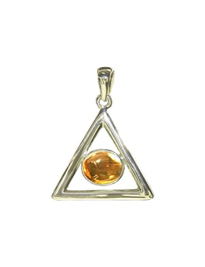 Pendentif triangle et citrine