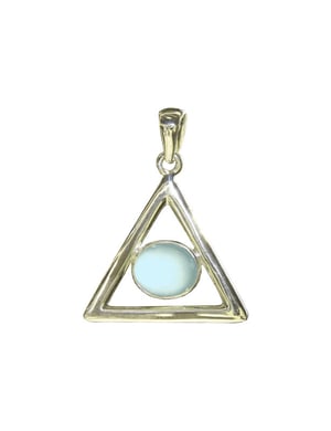 Pendentif triangle et aigue-marine