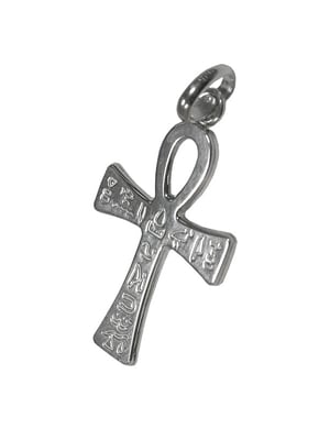 Pendentif Ankh avec hiéroglyphes en argent