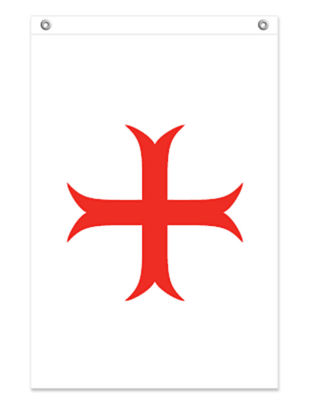 Drapeau croix templière rouge pattée | Histophile