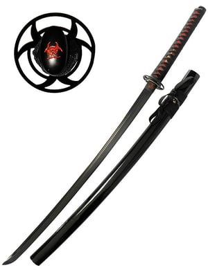 Katana « Yakuza », lame aiguisée noire, Maru 1045