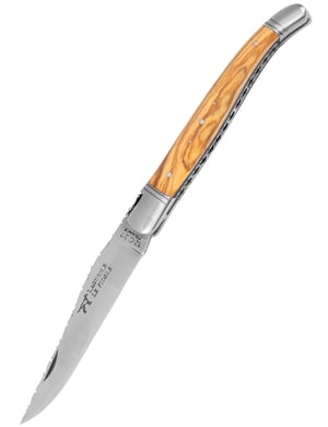 Couteau de Poche Laguiole Artisanal – Lame 12C27 et Bois d’Olivier
