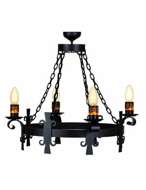 Suspension lustre fer forgé noir médiélvale