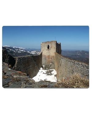 Planche à découper Montségur sous la neige