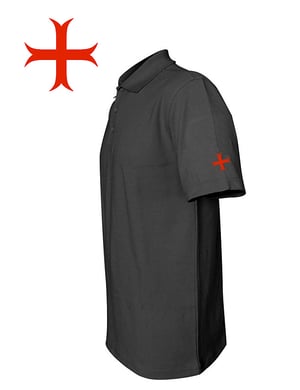 Polo noir templier « croix des templiers »