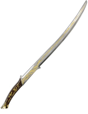 Épée d’Arwen Hadhafang à lame courbe et motifs