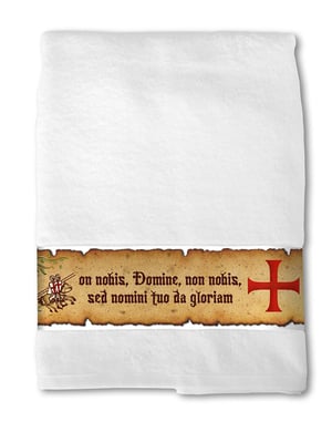 Serviette de bain « parchemin, croix templières »