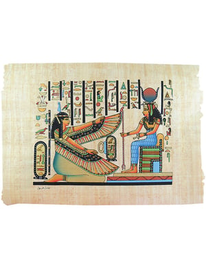 Papyrus égyptien déesses Isis et Maât