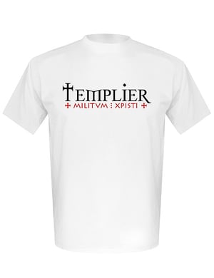 T-shirt « Templier + Militum Xpisti + » blanc