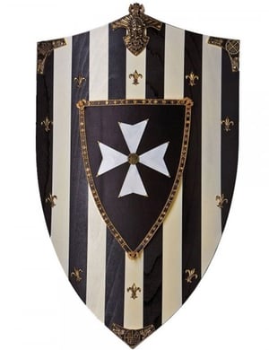 Bouclier chevaliers Hospitaliers bois