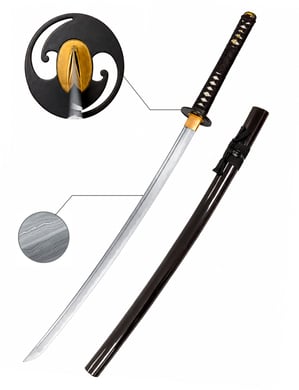 Katana Damas « Obsidienne », lame aiguisée