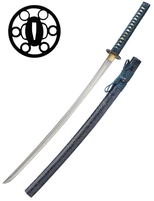 katana japonais bleu tranchant