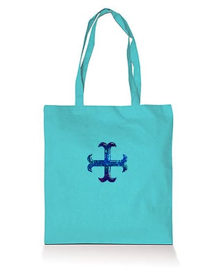 Sac shopping bleu Croix cathare