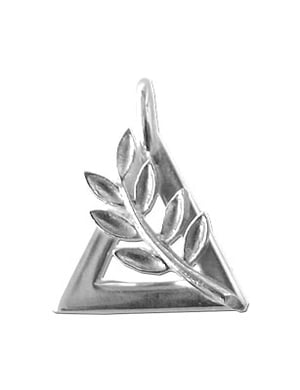 Pendentif triangle branche d'acacia