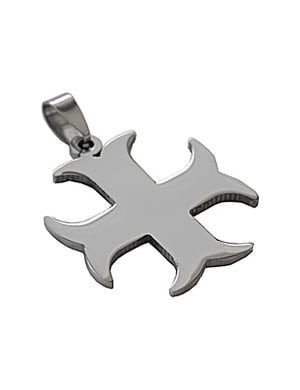 Pendentif croix templière en acier