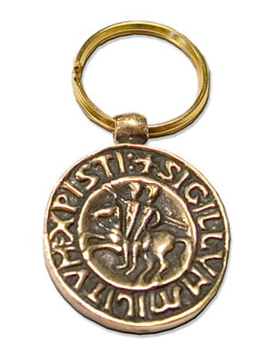 Porte-clés Sceau templier  (en bronze)