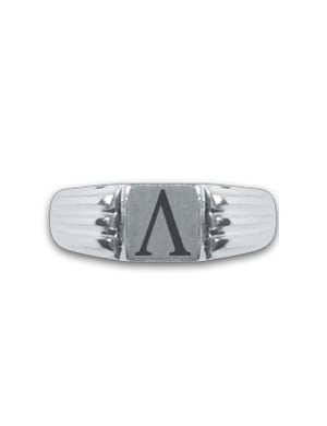 Bague en argent symbole spartiate Lambda