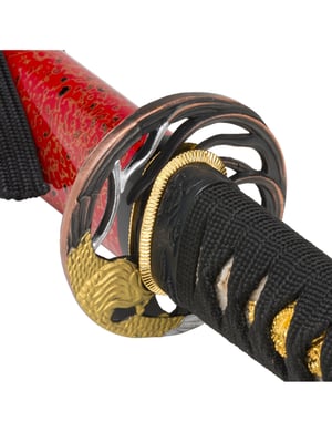 Tsuba katana et saya rouge