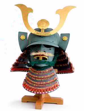 casque de samourai vert