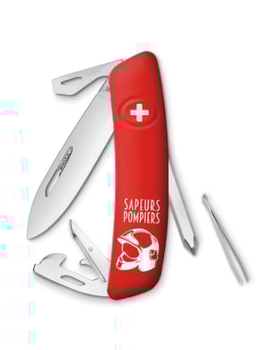 couteau multifonction pompier rouge