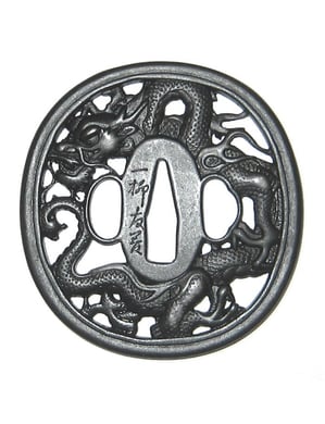 Tsuba nosyudo t160 dragon argent